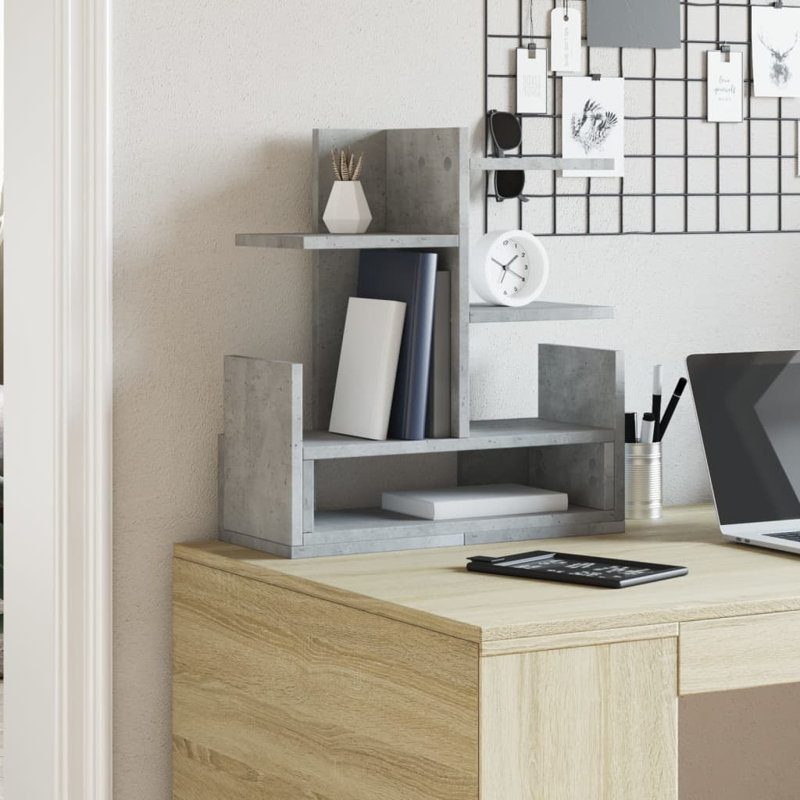 Manufactured Wood Desk Organizer, Concrete Grey