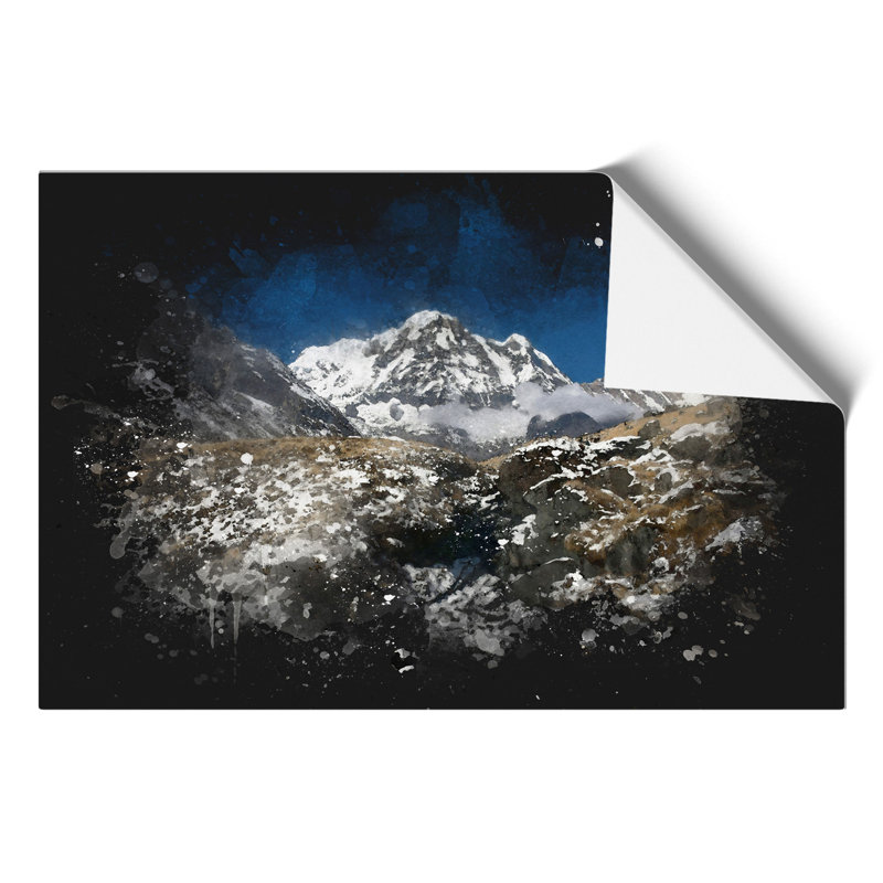 The Annapurna Sanctuary in Nepal Paint Splash - Frameless Print, 42cm H x 59cm W x 0.1cm D