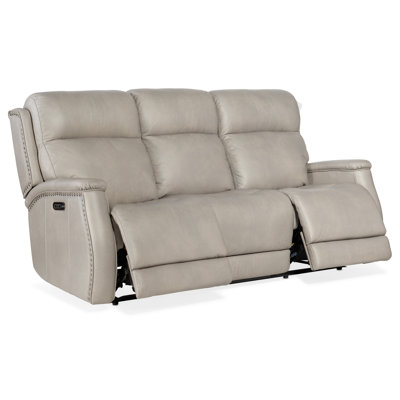 MS 78" Genuine Leather Square Arm Reclining Sofa
