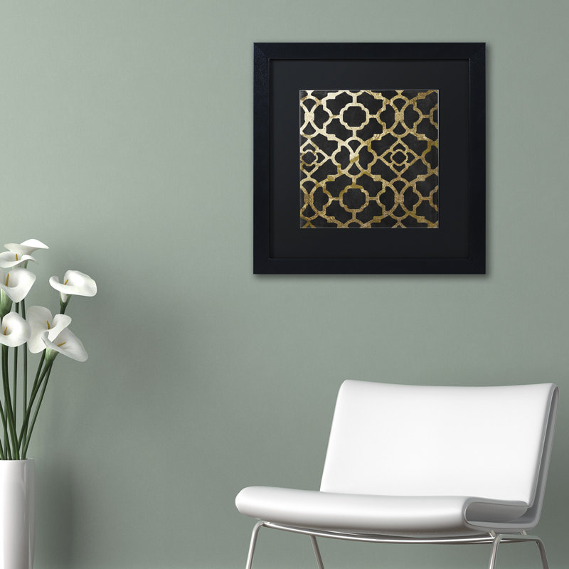 «Jadaya Moroccan Gold IV», impression encadrée sur toile, H 11 po x l 14 po x P 0,5 po, Noir