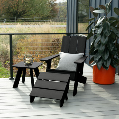 Byrnes Outdoor Adirondack Chair With Table