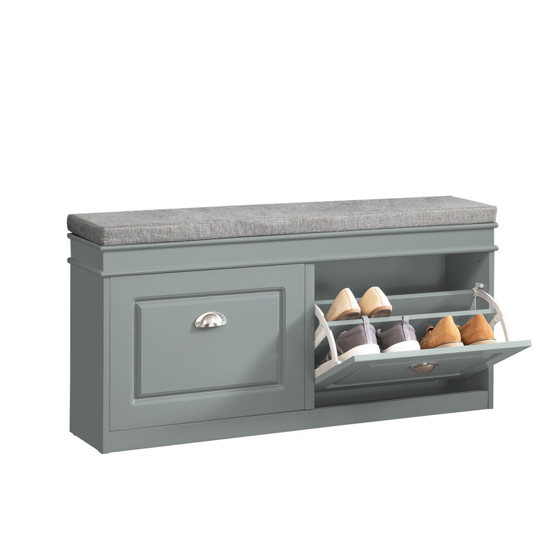 Moriah 8 Pair Shoe Bench, Grey