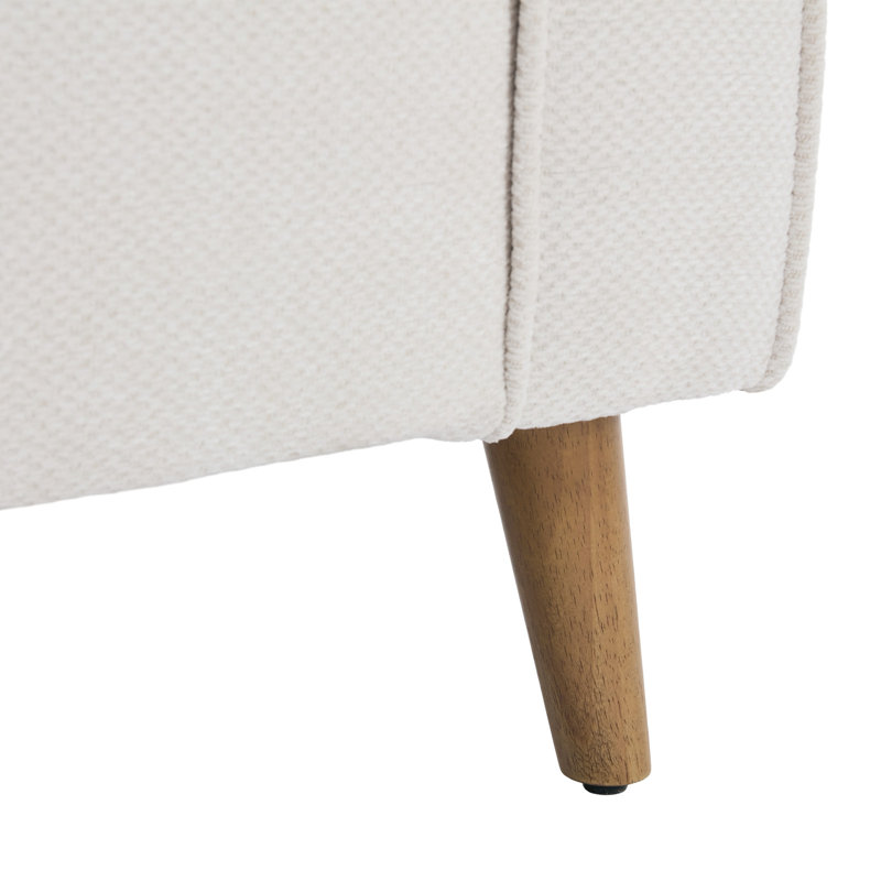 Chaise d'appoint rembourrée avec coussin Carlaya, Beige