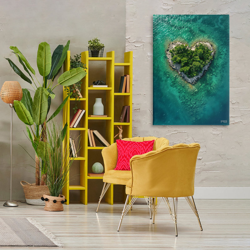 «Heart Shaped Island», art mural par RB, H 45 po x l 30 po