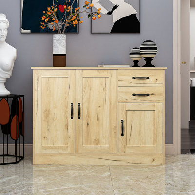 Modern Wood Buffet Sideboard with 2 doors&1 Storage and 2drawers -Entryway Serving Storage Cabinet Doors-Dining Room Console, 43.3 Inch