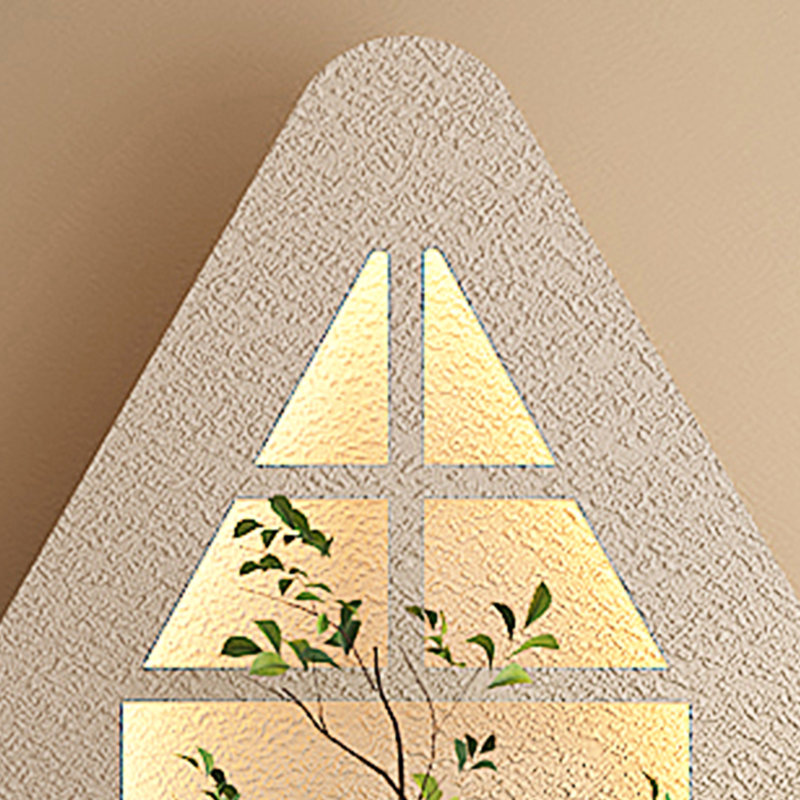 Décoration murale avec art 3D, DEL réglables, plantes simulées, vase en verre, statue de lapin, conception de bricolage, éclairage télécommandé, pour les salons modernes, couloir et pièce 3 couleurs