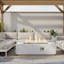 Table d'extérieur d'extérieur au propane 60 pouces, 60 000 BTU avec foyer imperméable, allumage automatique, pierres de lave gratuites-1012300497