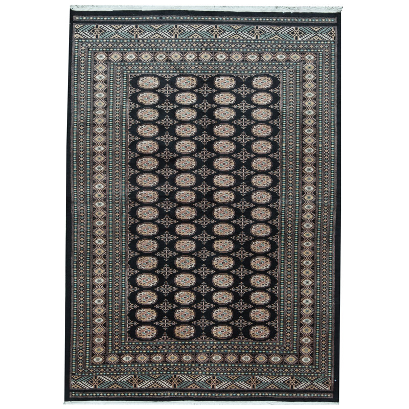 Wool Southwestern Area Rug in Blue/Black/Brown