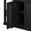 Îlot de cuisine de 47 po avec table de salle à manger extensible K & k, table de cuisine en placage de bois d'hévéa avec support de rangement interne, prise de courant, îlot de cuisine avec rangement 2 tiroirs et 2 armoires, noir-1535229602