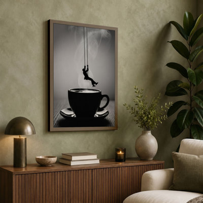 Adventure in Coffee Surrealism 1 Piece Wrapped Canvas Wall Art