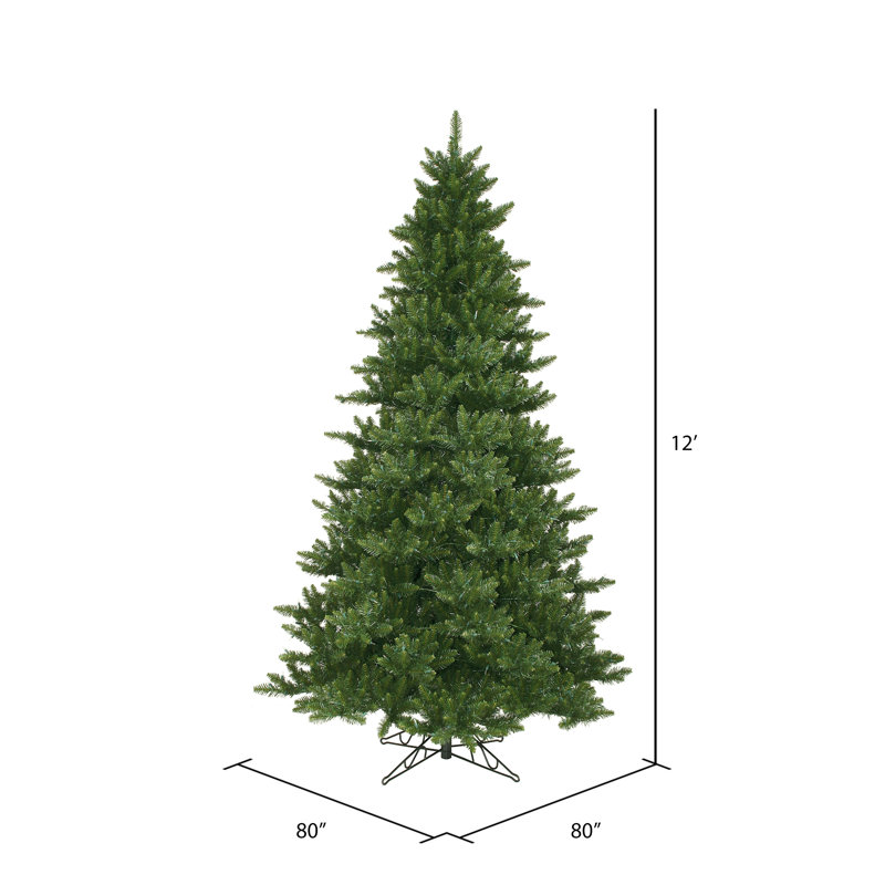 Camdon Fir Green Artificial Christmas Tree with Stand, Unlit, 12'
