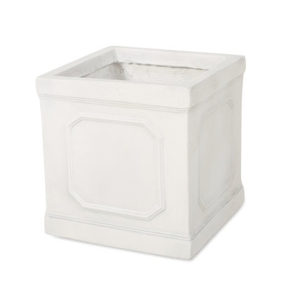 Outdoor Antique White Planter - 10.55 In. Depth, Width, 10.98 Height, 10.86 Lb For Garden Beauty