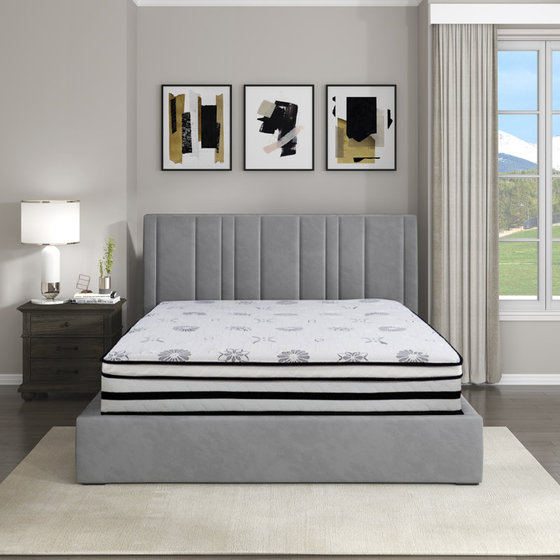 Galindo 12" Modern & Contemporary Queen Hybrid Mattress with Adaptive Breathable Fabric, Pocket Coil System (768 count), Green Tea Infused Cover