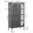 Benoît 70.87-inch Black Two Door Metal Storage Cabinet with Fluted Clear Doors