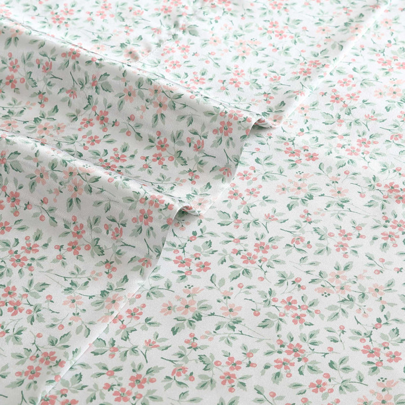 Laura Ashley Printed, King Sheet Set with 2 Pillowcases, Tierney Pink