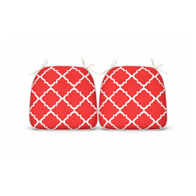 Ensemble de 4 coussins de chaise d'extérieur en forme de U en toile rouge, coussins de siège de patio épais