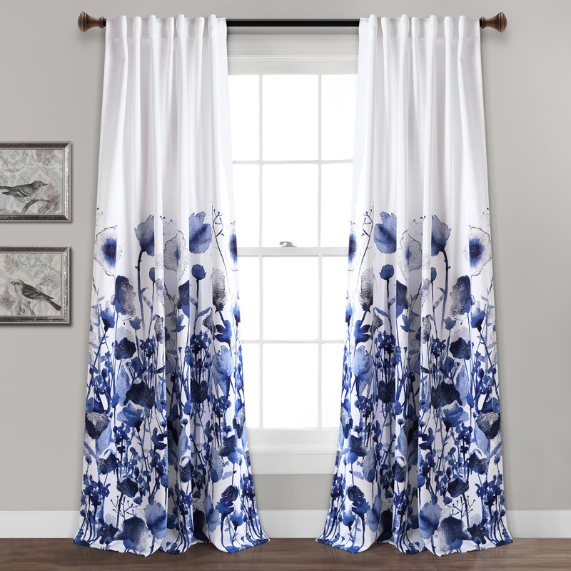 Zuri Room Darkening Curtain Pair, 52" W x 84" L, Navy