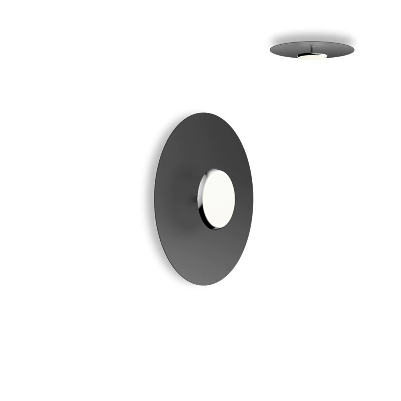 Dôme Sky Flush, Noir, Aluminium poli, H 18 po x l 18 po x P 4 po