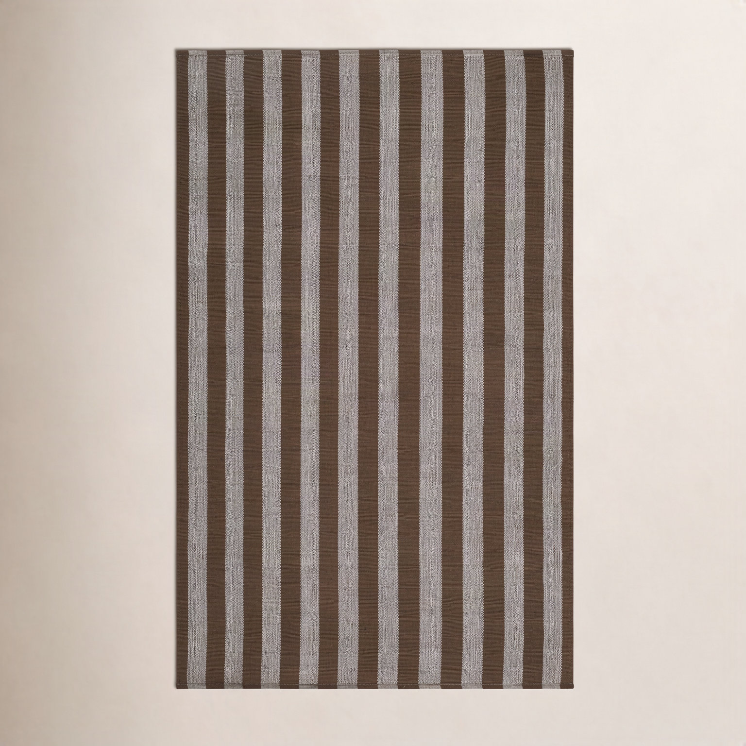Jeanette Hand-Woven Striped Rug, Brown, Rectangle 5' x 8'