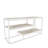 Modern TV Stand with Ephesus and White Finish, 47.2 x 23.6 x 13.9 Inches | 100% Melamine Coated Particle Board, Thickness: 0.7 Inches | Stylish Marble Design, Perfect for Living Room & Entertainment Spaces-114228256