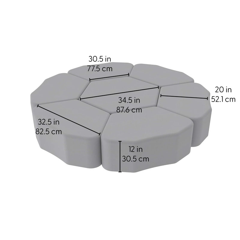 Ensemble de repose-pieds hexagonal à siège à hauteur de pétale Pro Series, 7 pièces Pro Series, Marine