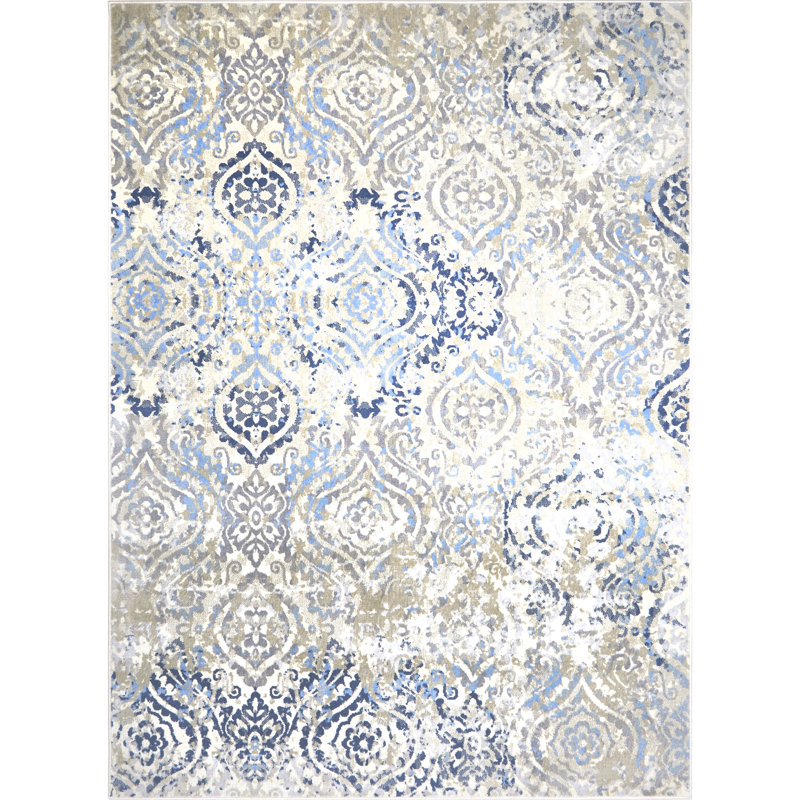 Rondo Damask Indoor Rug, Rectangle 6'6" x 9'6"