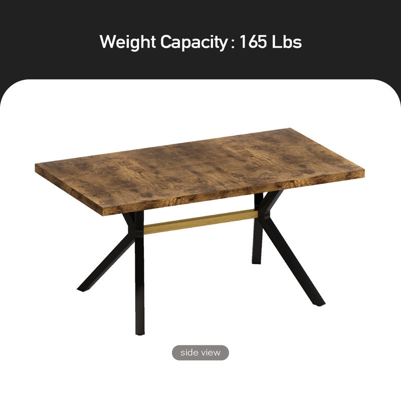 Table de salle à manger Schofields L 78,74 po x l 35,43 po, Brun