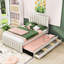Upholstered Platform Bed with Twin Trundle and 3 Storage Drawers-19470076-19470079