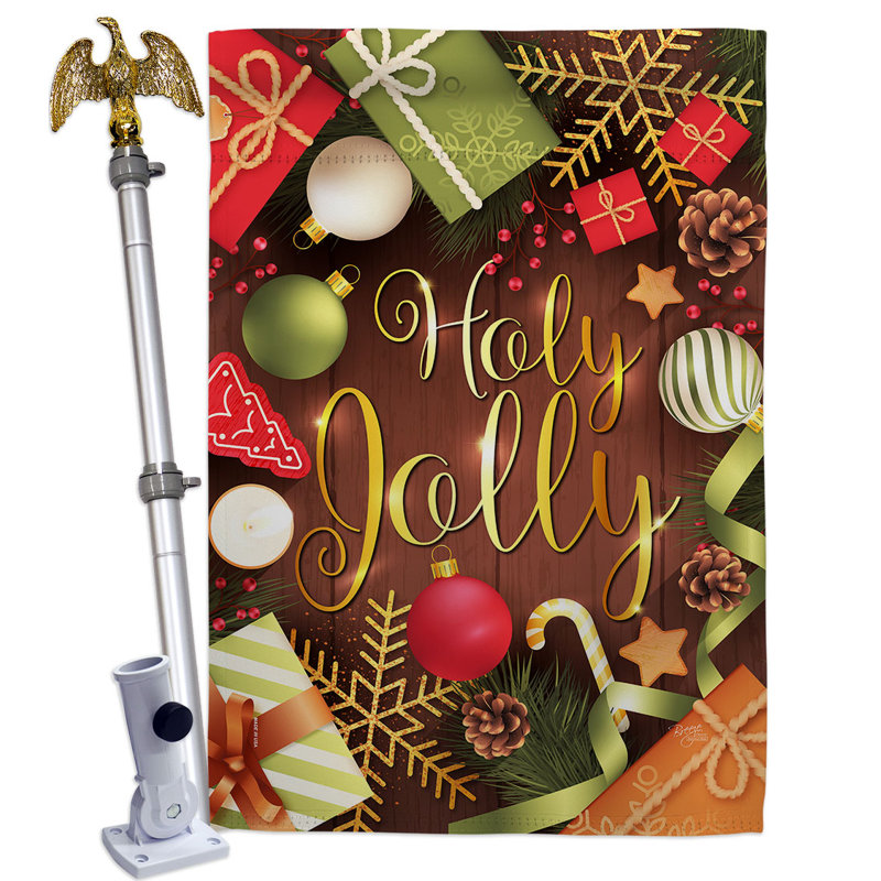 Ensemble de drapeaux en polyester 40 x 28 po Have A Holy Jolly House