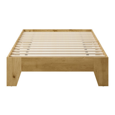 Wooden Platform Bed with Slats