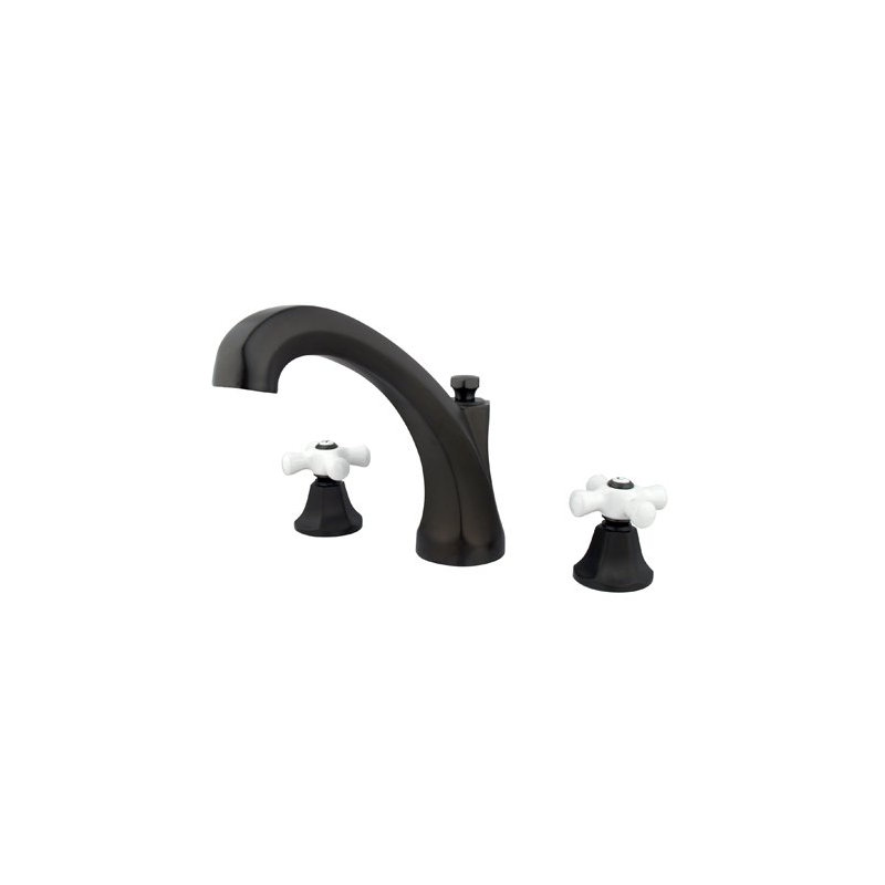 Metropolitan Double Handle Deck Mounted Roman Tub Faucet, Oil Rubbed Bronze