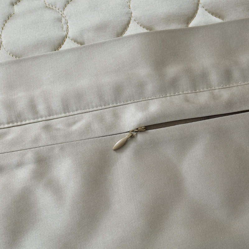 Champagne Satin Embroidered Standard Pillow Sham