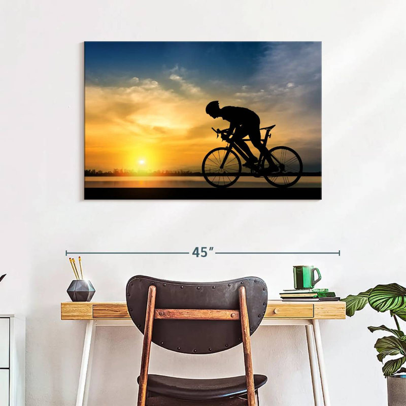Silhouette de vélo Sireci, H 26 po x l 39 po