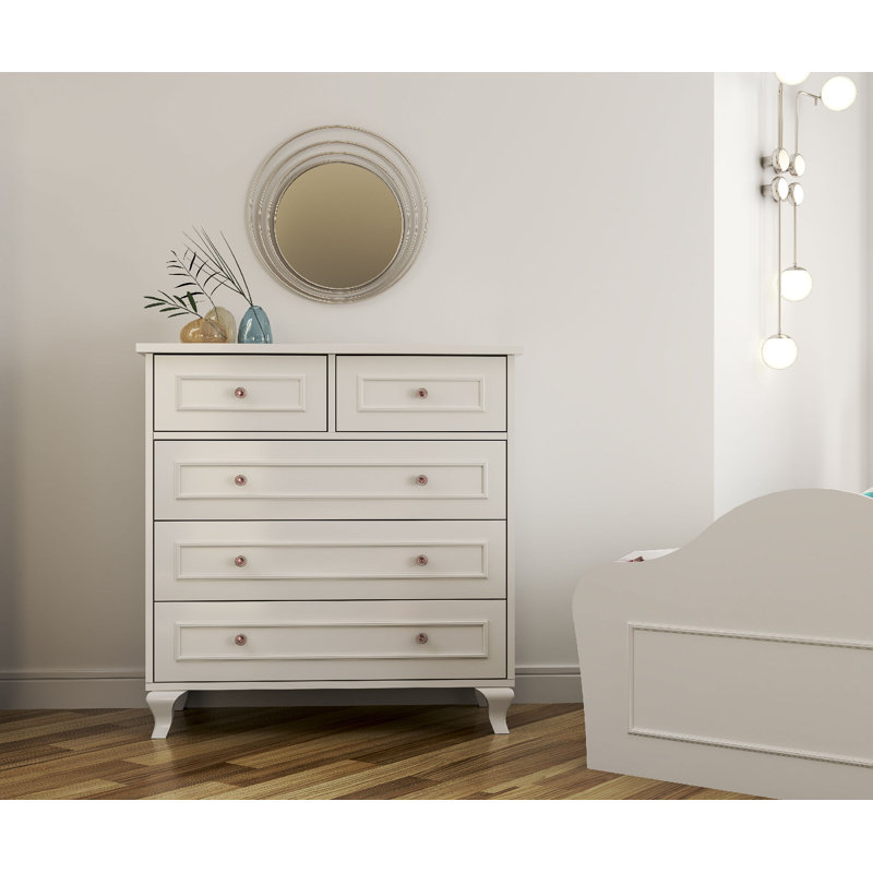 Vanhook 90cm W 5 - Drawer Chest of Drawers