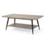 Table basse rectangulaire gris ardoise avec tablette inférieure, L 43,25 po x l 23,5 po x H 17 po, panneau de fibres à densité moyenne aspect bois, décor de salon Mid-Century