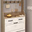 Armoire de rangement pour chaussures à 3 tiroirs et 2 tiroirs de couleur chêne neuf - grande capacité, blanc Pb +, style antique américain pour l'espace de vie-118114309-118114311