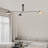 Three Arm Ceiling Lamp Pivoting Rotating Black Arm Shade Semi Flush Mount-800598910