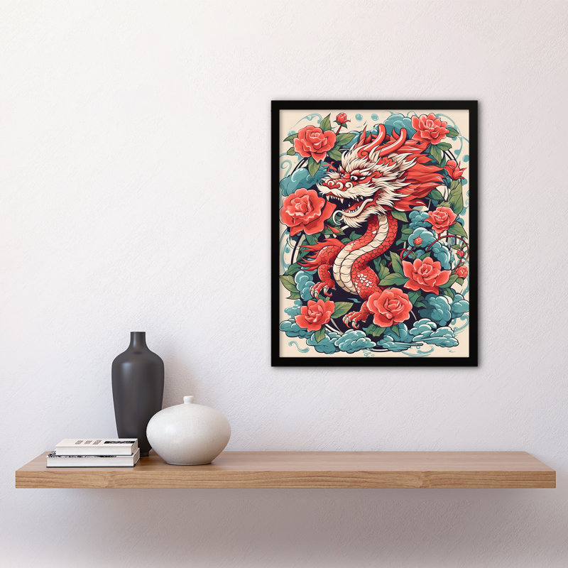 Aksah Fantasy Dragon Ornate 2024 Chinese Year Of The Dragon - Single Picture Frame Print