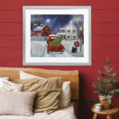 Saisie de la ferme dans un arbre de Noël, reproduction sous verre, conception de Ruane Manning