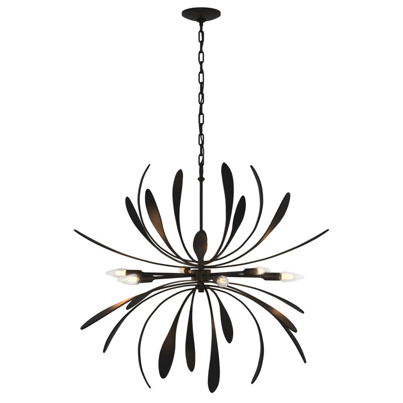 Dahlia Sputnik Sphere Chandelier, Black, 28.2" H x 32.7" W x 32.7" D