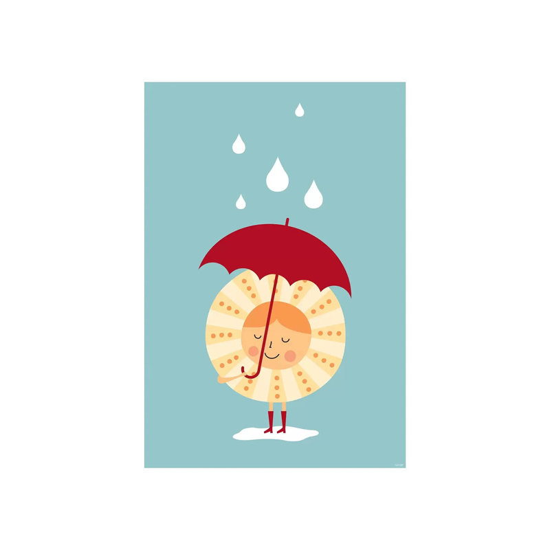 Soleil sous la pluie - impression, H 60 po x l 40po x P 1,5 po, Toile tendue, Pas de tapis