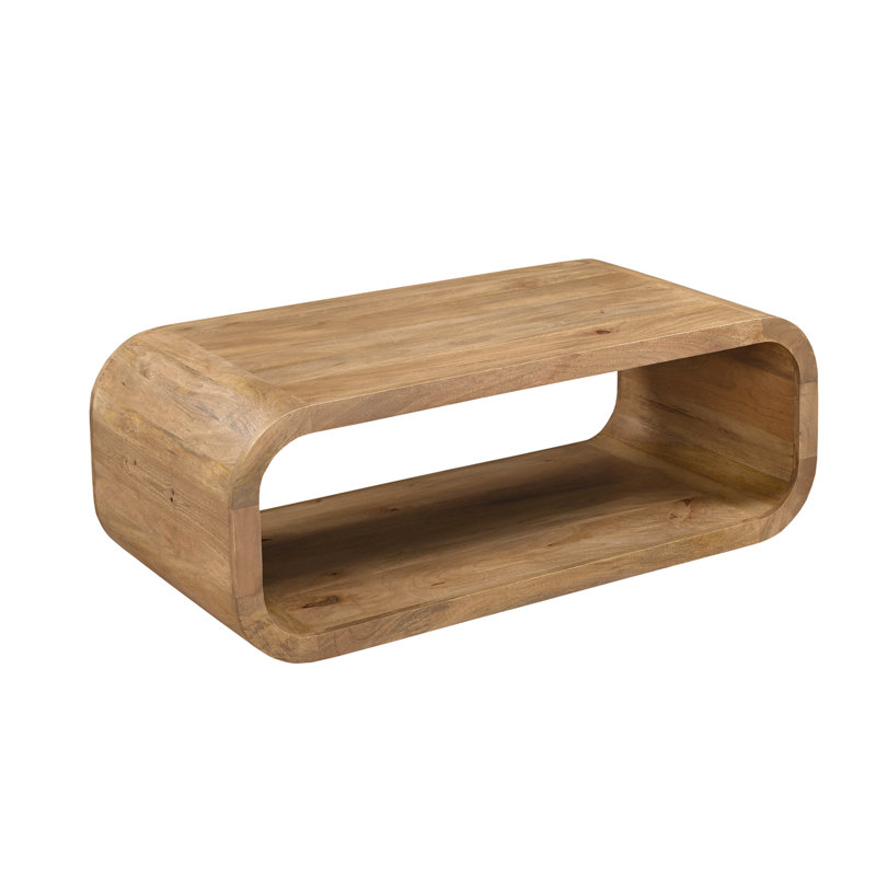 Wilhelmina Contemporary Brown Handmade Mango Wood Rectangular Coffee Table
