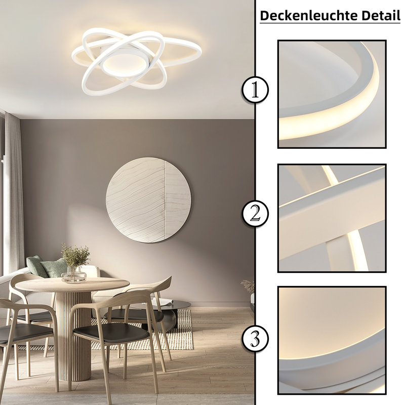1-Light 66cm LED Integrated Flush Mount, White