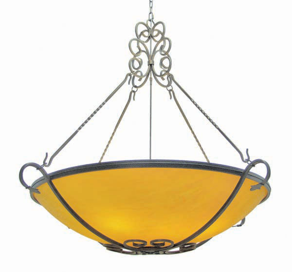 Luminaire suspendu unique à 8 lumières Alaine, Tabac doré, Faux albâtre