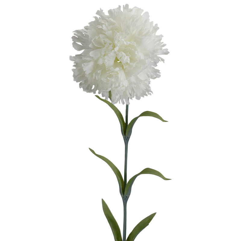 Œillet artificiel à tige unique - 61 cm - Blanc