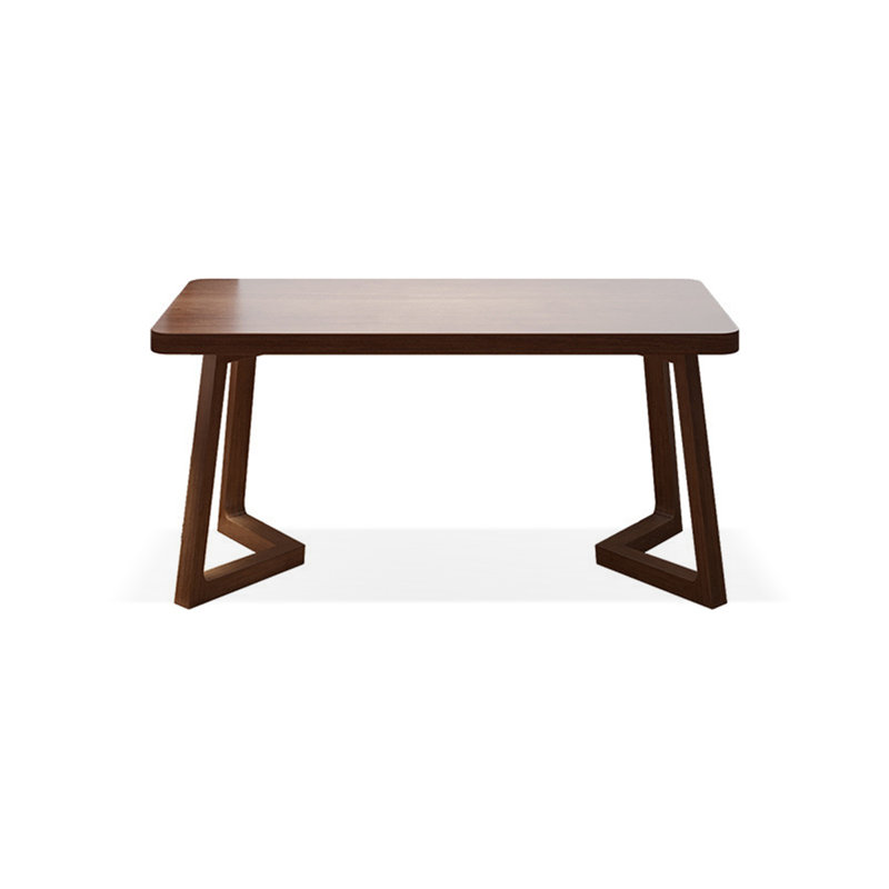 Light-walnut Rectangular Solid Wood Desk, 29.53" H x 55.12" W x 23.62" D