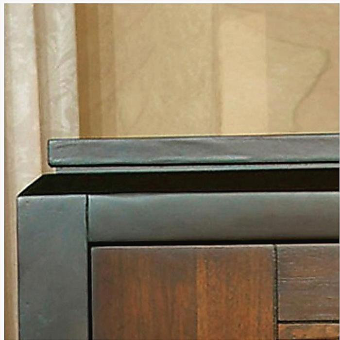 Acacia Walnut 1pc Nightstand Only Transitional Solid wood 2-Drawers Square Chrome Knobs Multitone Unique Nightstand
