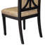Table ronde 7 pièces et 6 chaises modernes en polyester avec dossier haut, noir sablage-966218913-961752758