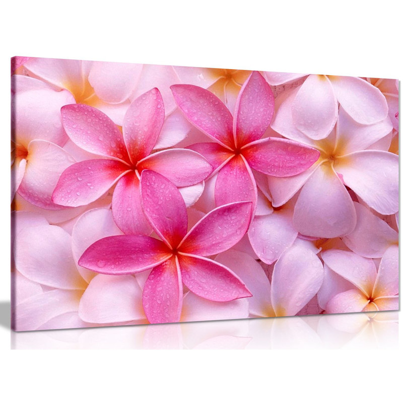 Spring Flowers Pink Purple - Wrapped Canvas Print, 61cm H x 91cm W