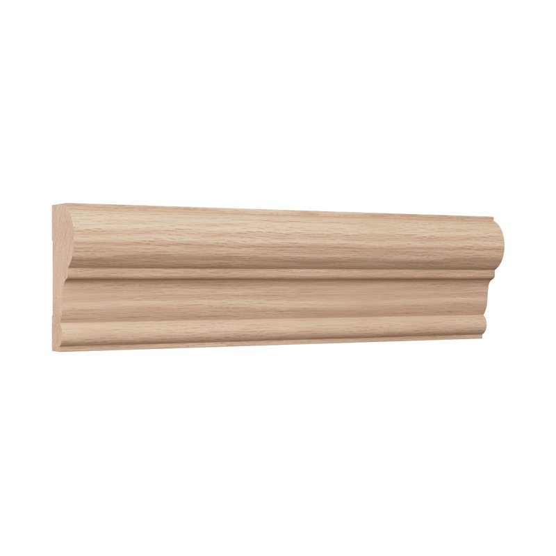 96" Red Oak Solid Wood Chair Rail Molding